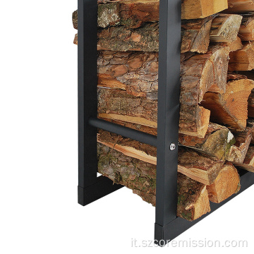 Rastrelliera per legna da ardere staccabile in metallo per interni